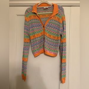 Pastel striped cardigan NWOT